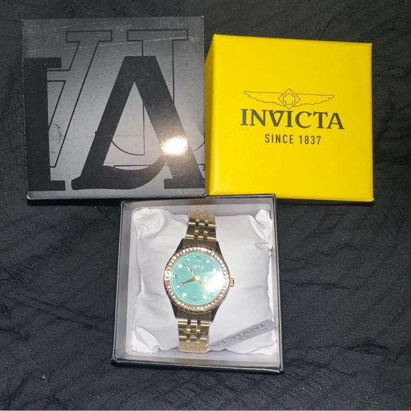 NIB INVICTA Wildflower Women’s Watch - 33mm, Gold & Tiffany Blue (69232)